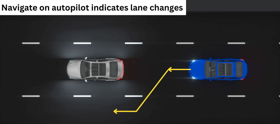 navigate on autopilo changes lane automatically