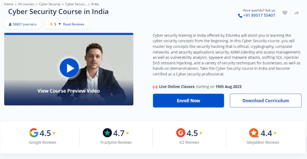 Edureka Cyber Security Course in India