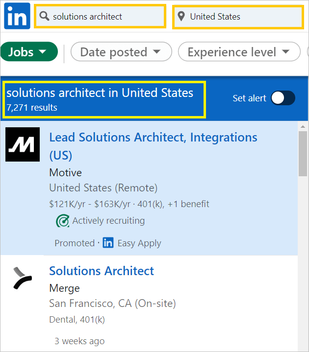 Solutions architect jobs in LinkedIn