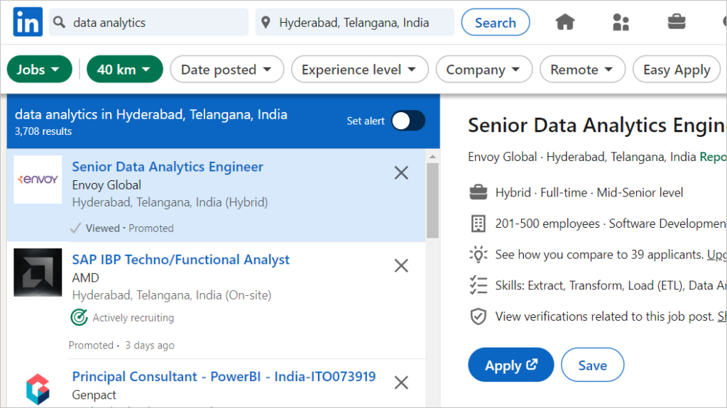 linkedin data analysts jobs in hyderabad