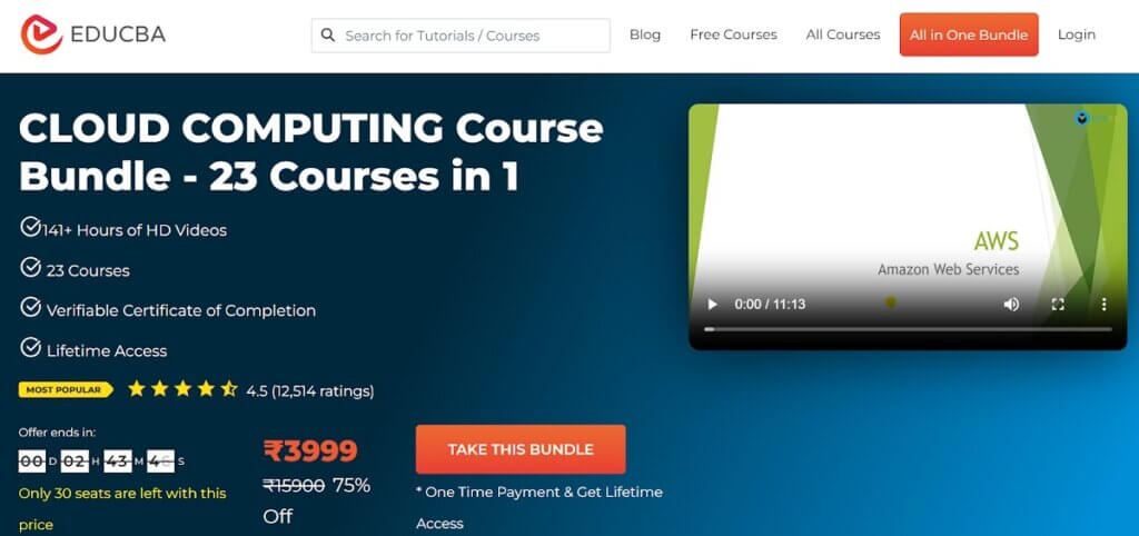 Cloud computing course by EDUCBA