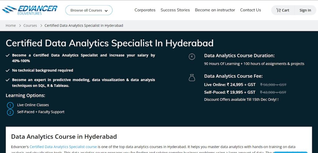 Data analytics Course by Edvancer Eduventures