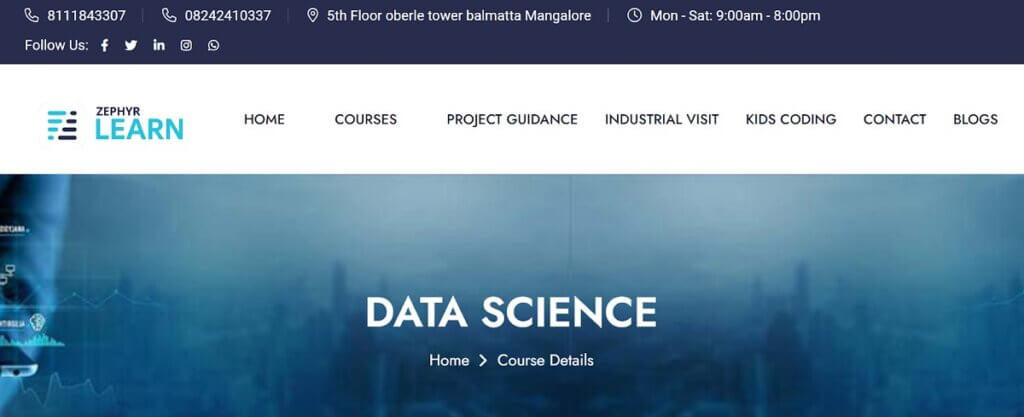 Data science course by Zephyr Technologies & Solutions