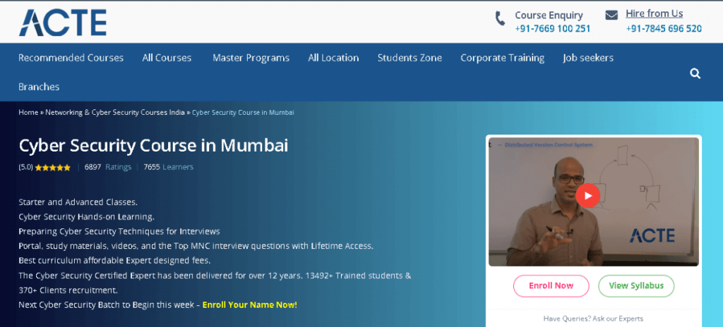 Cyber Security Course in Mumbai by ACTE