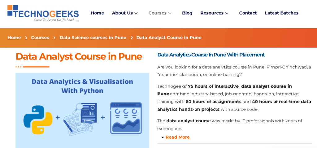 TECHNOGEEKS: Data Analytics Course 