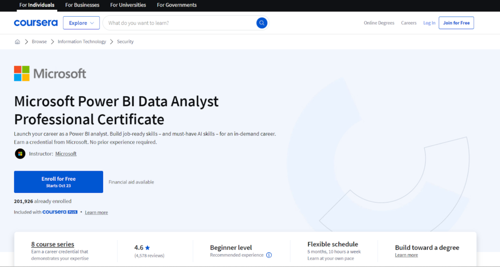 Coursera Power BI Course