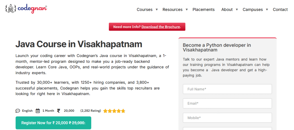 Codegnan - Java Developer Course in Visakhapatnam